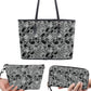 Horror wallet, flaming skull cosmetic bag, skeleton bag with shoulder strap, rose skull messenger bag, skeleton crossbody bag, flame skull