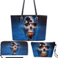 Evil shoulder bag, flaming skull travel bag, halloween handbag, skull in fire travel bag floral skull travel bag flame skull purse, evil bag
