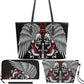 Horror shoulder bag, grim reaper wallet skull in fire tote bag flower skull cosmetic bag punisher skull handbag motorcycle skull long wallet