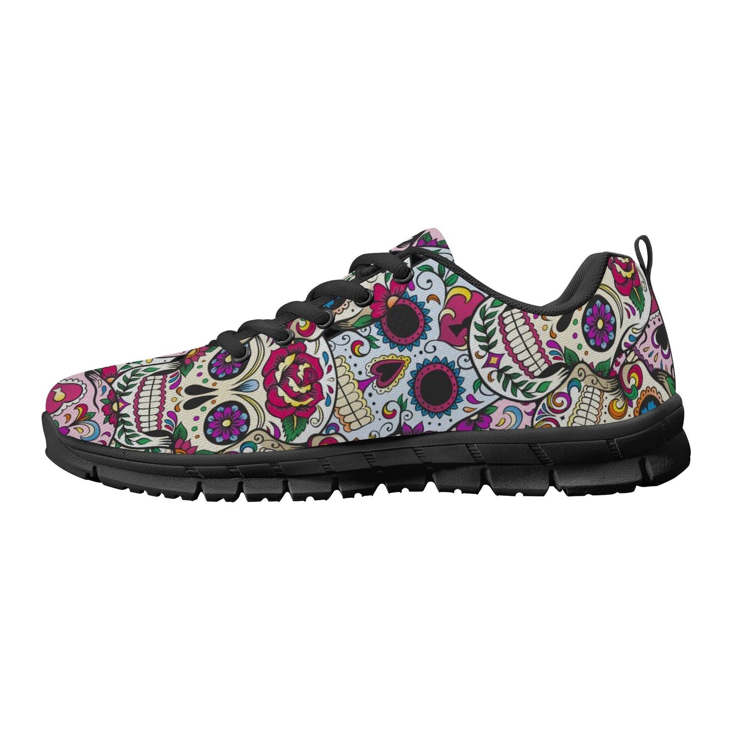 Candy skull athletic shoes, sugar skull unisex sneakers, dia de los muertos skull running sneakers, day of the dead unisex sneakers shoes
