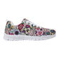 Candy skull athletic shoes, sugar skull unisex sneakers, dia de los muertos skull running sneakers, day of the dead unisex sneakers shoes