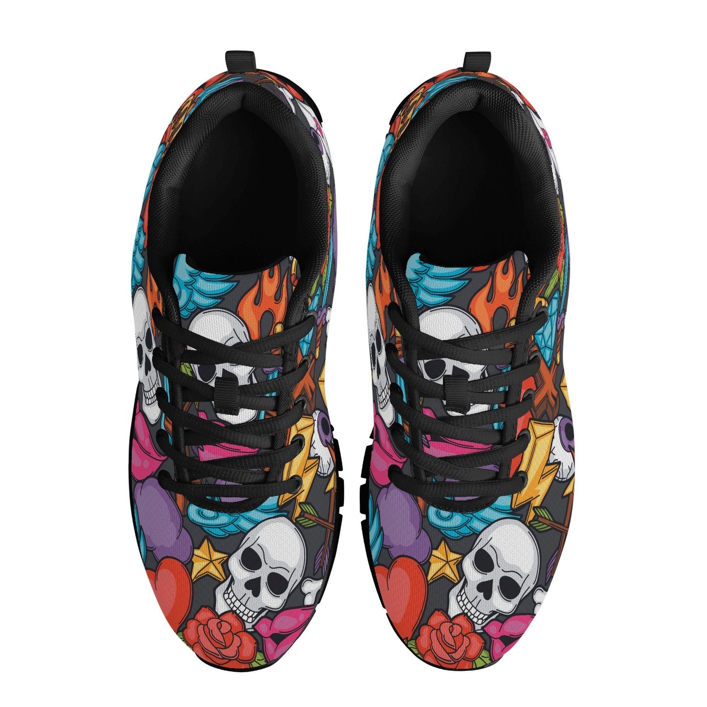 Gothic skull running sneakers, gothic skull running shoes, skeleton athletic running shoes, gothic skull lighweight running shoes, skeleton