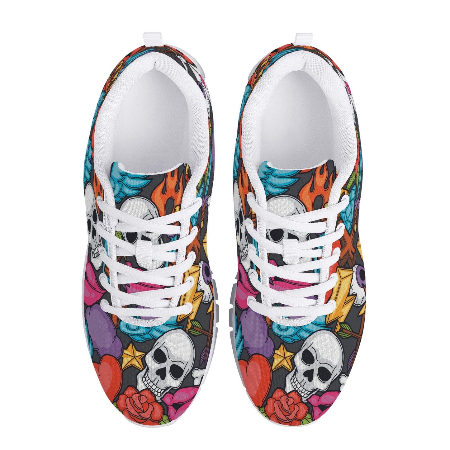 Gothic skull running sneakers, gothic skull running shoes, skeleton athletic running shoes, gothic skull lighweight running shoes, skeleton