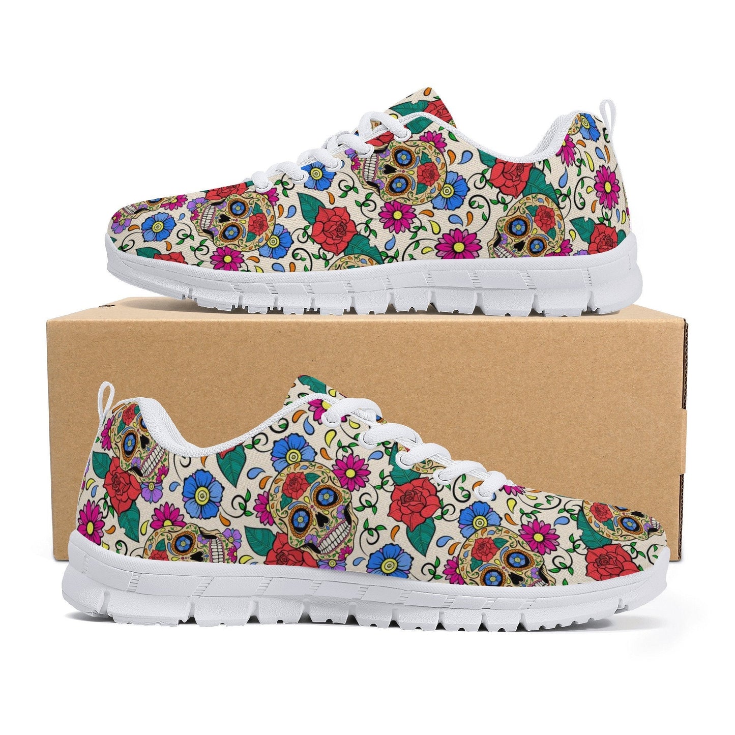 Candy skull athletic sneakers, dia de los muertos skull athletic running shoes, sugar skull athletic sneakers, candy skull athletic shoes