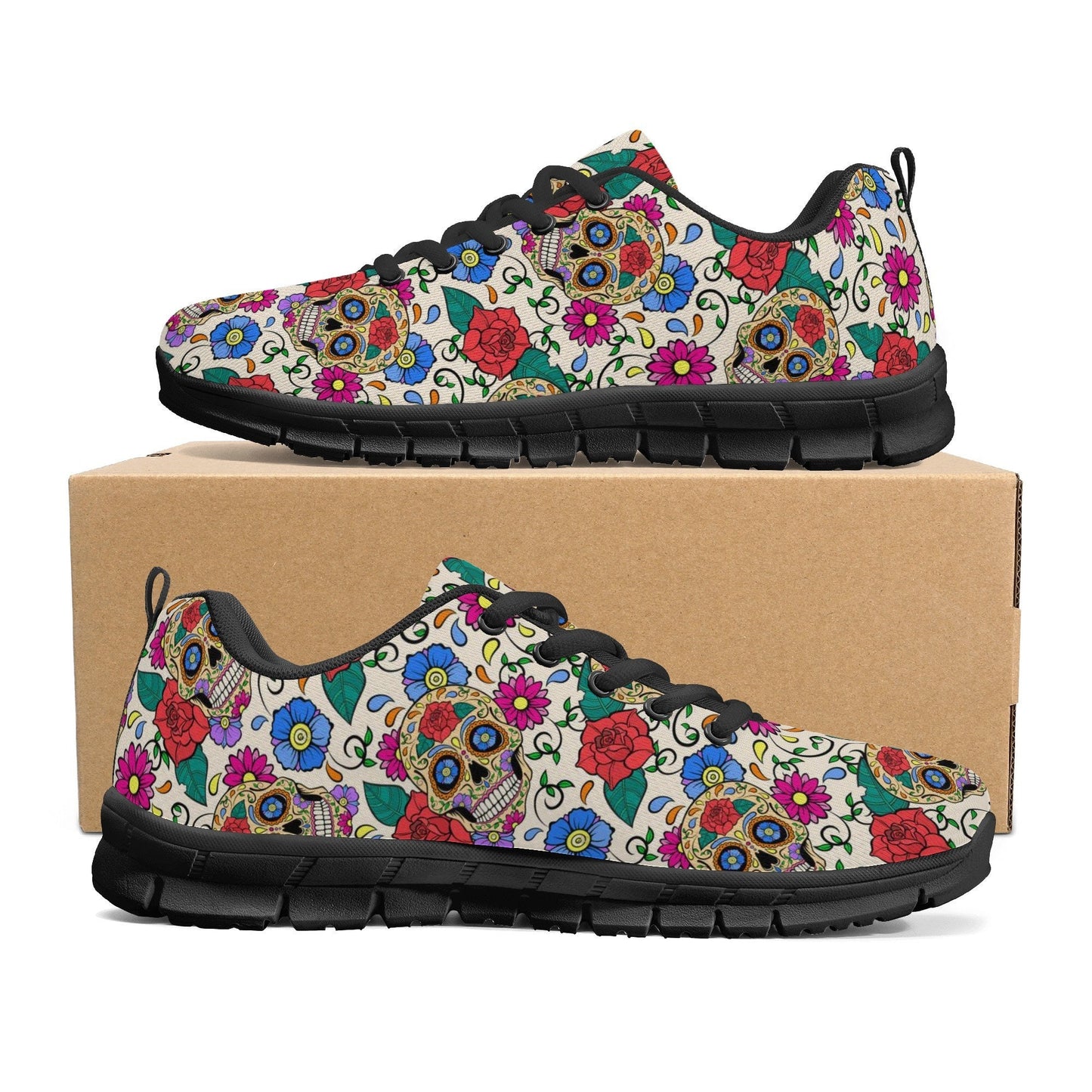 Candy skull athletic sneakers, dia de los muertos skull athletic running shoes, sugar skull athletic sneakers, candy skull athletic shoes