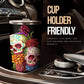 Dia de los muertos skull cup, floral sugar skull mug, dia de los muertos skull travel mug, sugar skull travel mug, candy skull travel mug