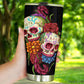 Dia de los muertos skull cup, floral sugar skull mug, dia de los muertos skull travel mug, sugar skull travel mug, candy skull travel mug