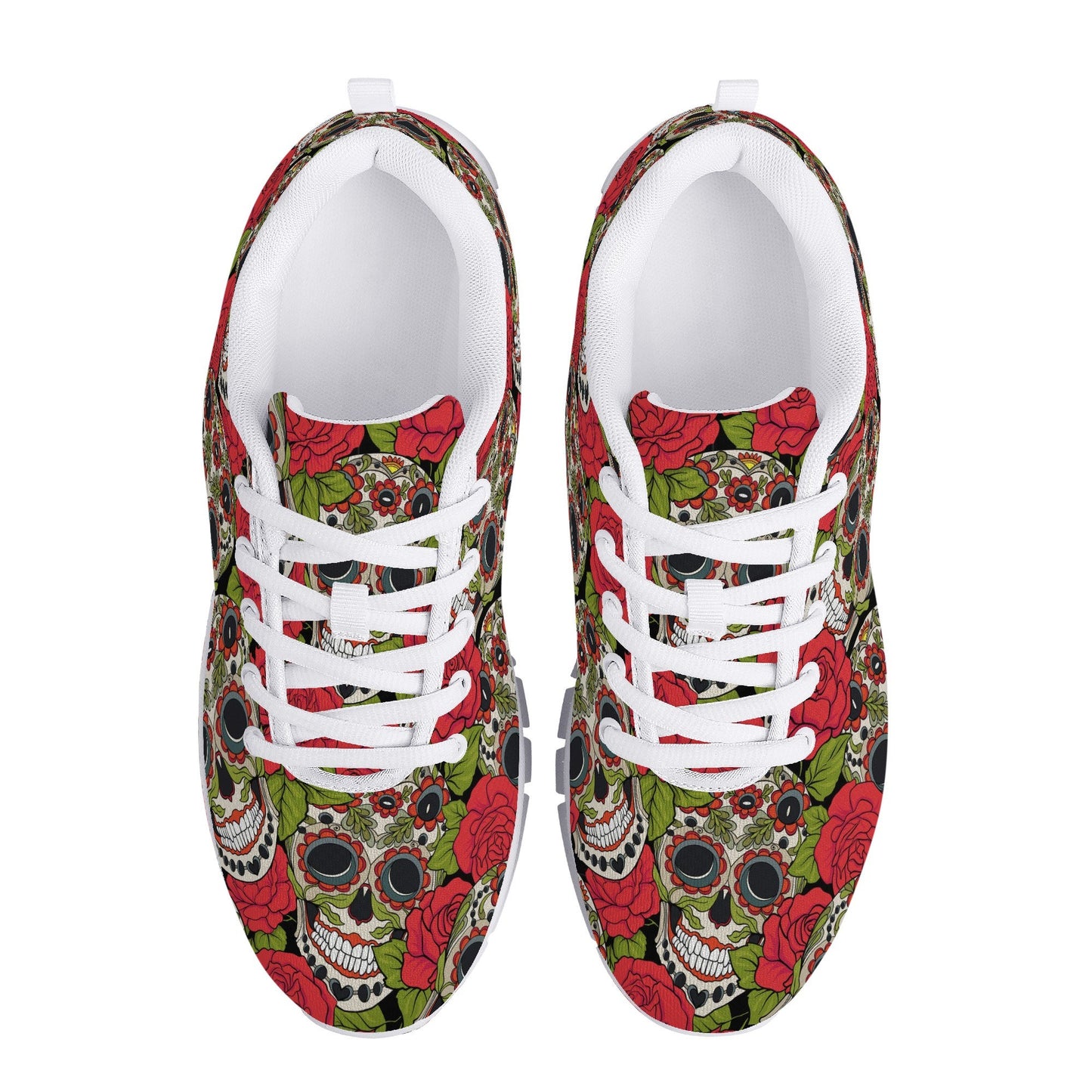 Mexico running sneakers, floral sugar skull athletic running shoes, calaveras skull shoes, mexico breathable sneakers, sugar skull shoes