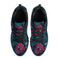 Floral sugar skull running sneakers, dia de los muertos skull running shoes, candy skull breathable sneakers, dia de los muertos skull shoes