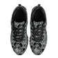 Grim reaper athletic running shoes, gothic skull athletic sneakers, flame skull breathable sneakers, biker skull shoes, flower skull shoes