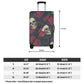 Floral skull luggage protector, floral skull suitcase cover, skull in fire luggage cover protector, horror suitcase luggage cover protector