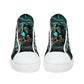 Grim reaper Goth men sneakers, punisher skull high-top shoes, skull in fire shoes, floral skull sneakers, grim reaper men shoes men shoes