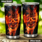 Skull in fire freezer Mug, punisher skull freezer Mug, christmas skull mug, skeleton tumblr, punisher skull cup, halloween jumbo Mug tumbler