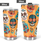 Mexican skull freezer Mug, day of the dead beer mug, sugar skull girl tumbler, cinco de mayo skull tumbler cup mug, mexican skull tumbler