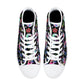 Floral skull shoes gift, floral skull high-top shoes, candy skull shoes for her, mexican skull men shoes mexican skull canvas shoes sneakers