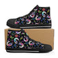 Floral skull shoes gift, floral skull high-top shoes, candy skull shoes for her, mexican skull men shoes mexican skull canvas shoes sneakers