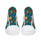 Floral skull hight top sneakers, candy skull shoes, calaveras skull canvas shoes, sugar skull shoes gift, cinco de mayo skull canvas shoes
