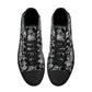 Rose skull hight top sneakers, christmas skull causual shoes gothic skull shoes for him punisher skull men sneakers halloween high top shoes