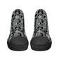 Rose skull hight top sneakers, christmas skull causual shoes gothic skull shoes for him punisher skull men sneakers halloween high top shoes
