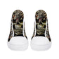 Dragon skull causual sneakers, skull sneakers gift, horror sneakers gift, flaming skull sneakers gift, skull high top shoes, christmas skull
