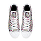 Mexican skull women sneakers, candy skull hight top sneakers, calaveras skull high-top shoes, floral sugar skull shoes gift, calaveras skull