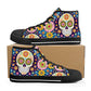 Sugar skull canvas shoes candy skull shoes gift, sugar skull girl causual sneakers candy skull sneakers gift, dia de los muertos skull shoes