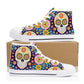 Sugar skull canvas shoes candy skull shoes gift, sugar skull girl causual sneakers candy skull sneakers gift, dia de los muertos skull shoes