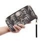 Evil travel bag, goth handbag, flaming skull purse, skeleton cosmetic bag, skeleton long wallet, skull in fire travel bag, christmas skull