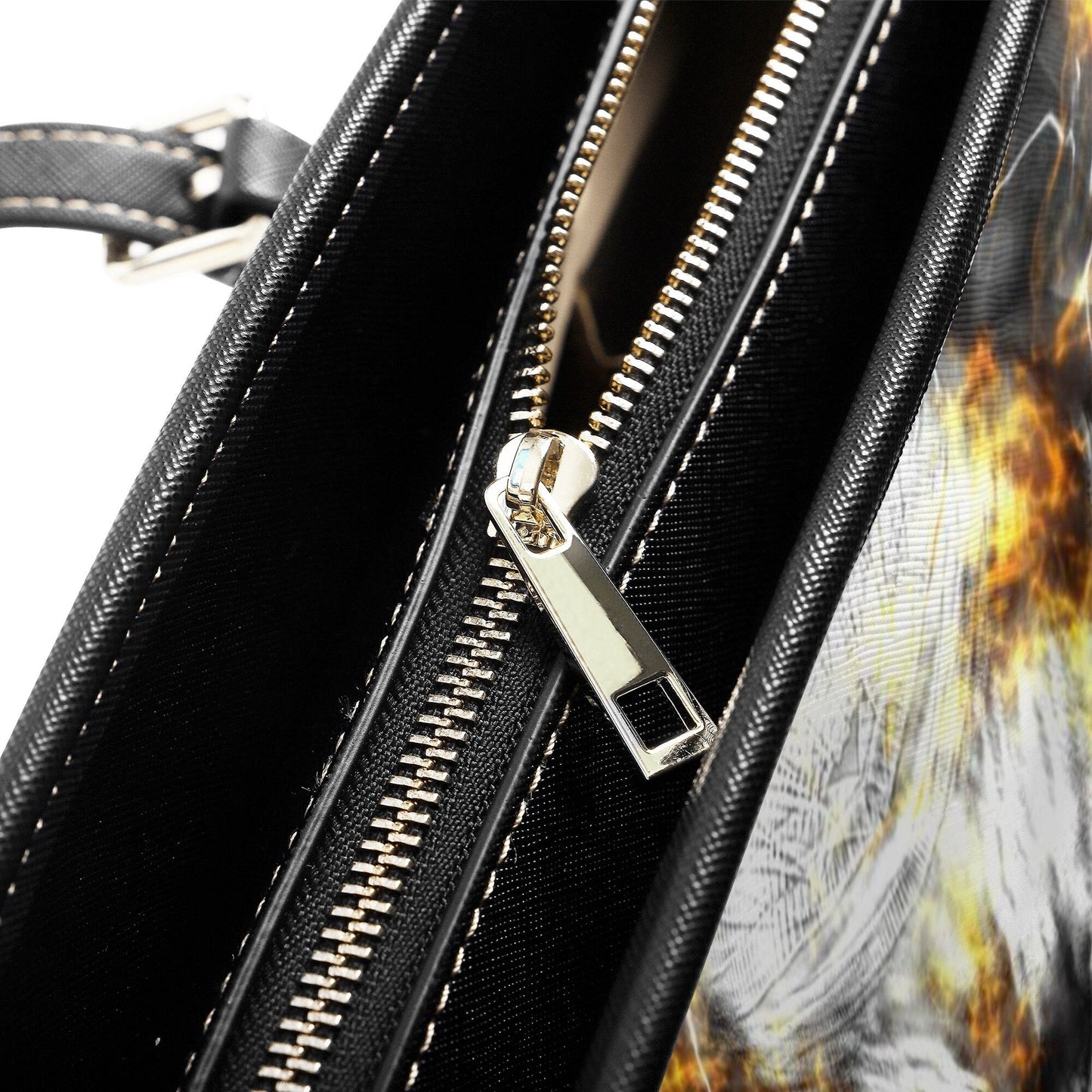 Skeleton cosmetic wallet, skull in fire handbag, flaming skull bag with shoulder strap, gothic skull purse, grim reaper long wallet, horror