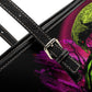 Biker skull bag with shoulder strap, skull in fire travel bag, flaming skull tote bag, punisher skull wallet gothic skull shoulder bag purse