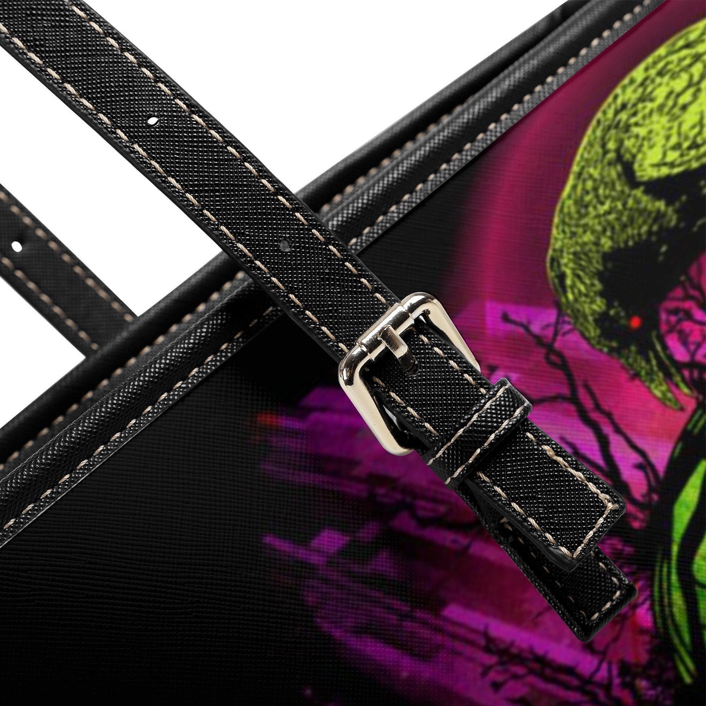 Biker skull bag with shoulder strap, skull in fire travel bag, flaming skull tote bag, punisher skull wallet gothic skull shoulder bag purse