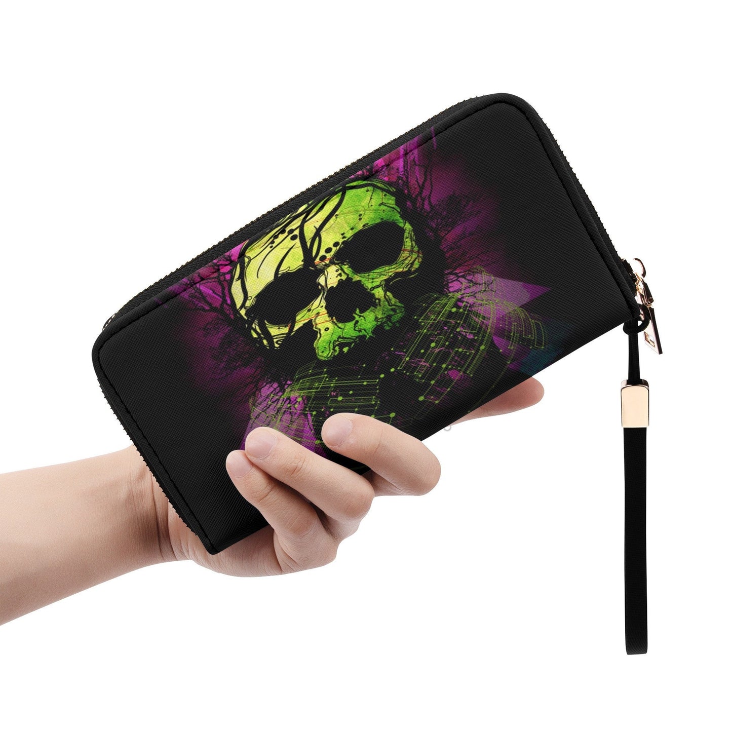 Biker skull bag with shoulder strap, skull in fire travel bag, flaming skull tote bag, punisher skull wallet gothic skull shoulder bag purse