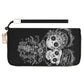 Candy skull handbag, floral skull cosmetic wallet, floral skull shoulder bag, sugar skull girl messenger bag, cinco de mayo skull tote bag