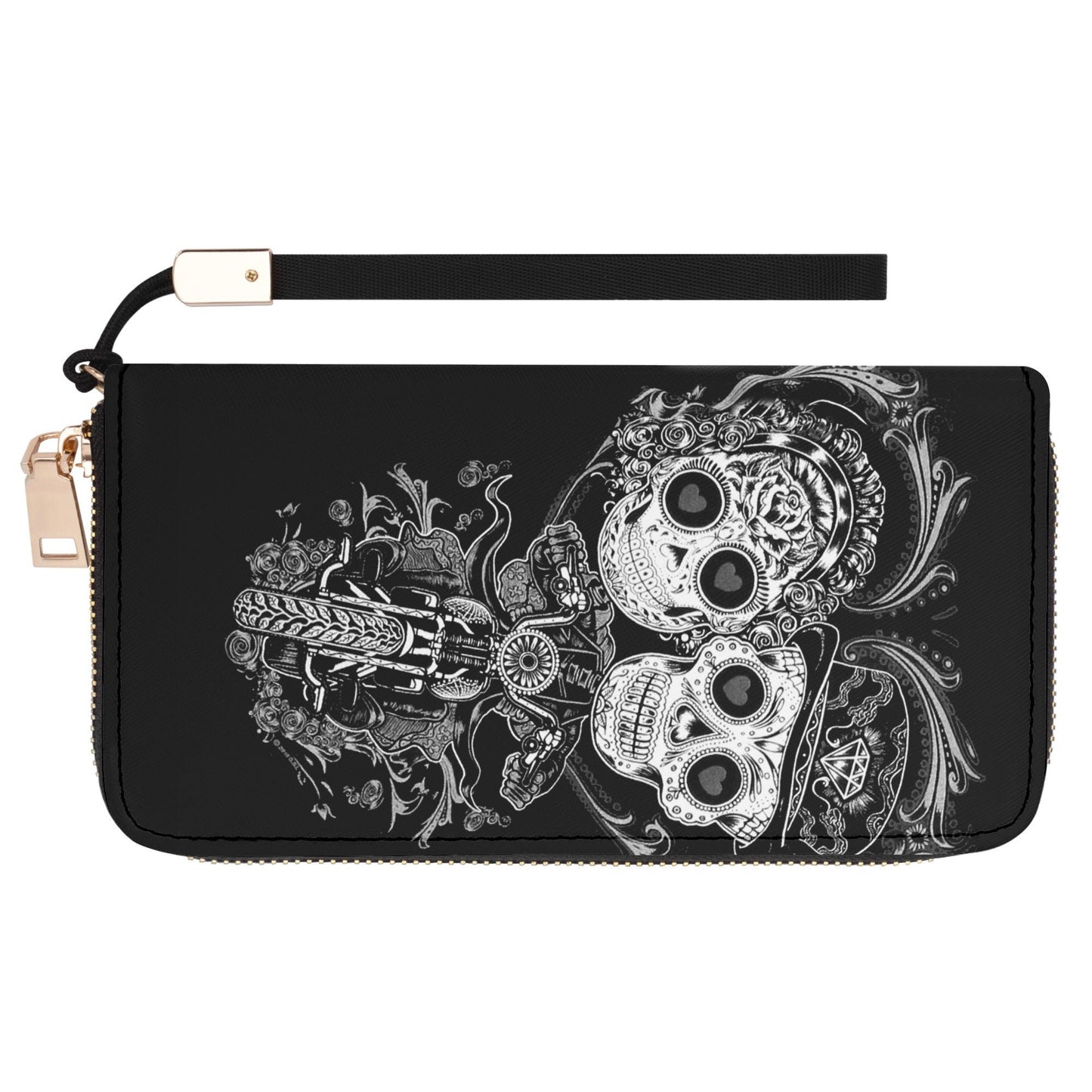 Candy skull handbag, floral skull cosmetic wallet, floral skull shoulder bag, sugar skull girl messenger bag, cinco de mayo skull tote bag