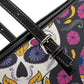 Sugar skull cosmetic wallet, day of the dead tote bag, floral sugar skull travel bag, mexican skull crossbody bag, sugar skull girl handbag