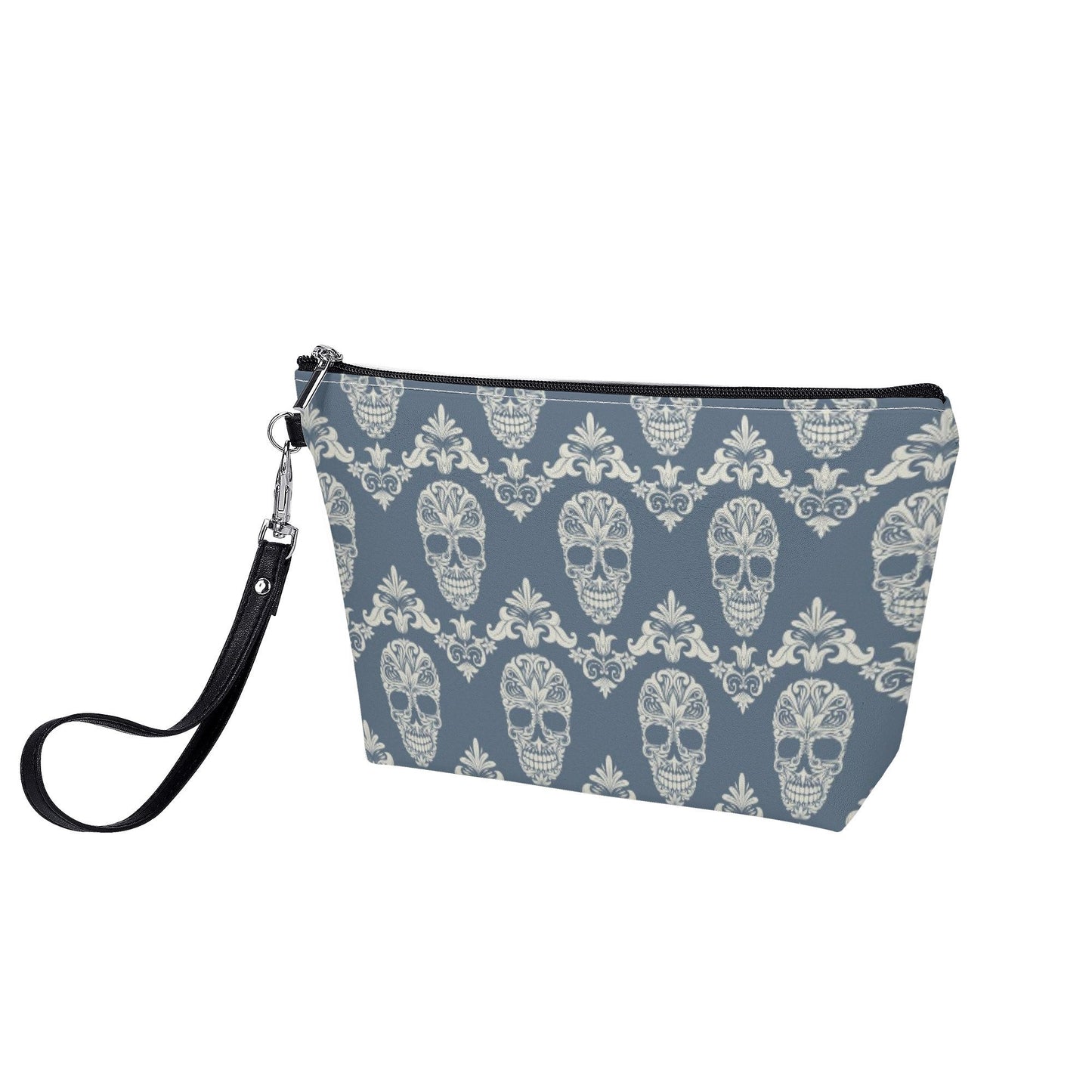 Floral sugar skull cosmetic bag, sugar skull tote bag, sugar skull wallet, mexican skull bag with shoulder strap, mexican skull cosmetic bag