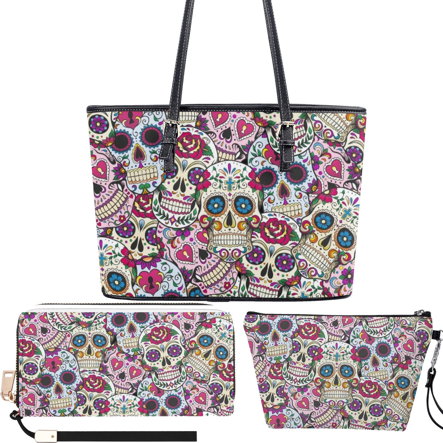 Day of the dead cosmetic wallet, cinco de mayo skull cosmetic bag, sugar skull girl cosmetic wallet mexico cosmetic wallet mexican skull bag