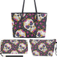 Sugar skull cosmetic wallet, day of the dead tote bag, floral sugar skull travel bag, mexican skull crossbody bag, sugar skull girl handbag