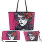 Mexican skull messenger bag, sugar skull travel bag, cinco de mayo skull travel bag, cinco de mayo skull wallet, floral sugar skull handbag