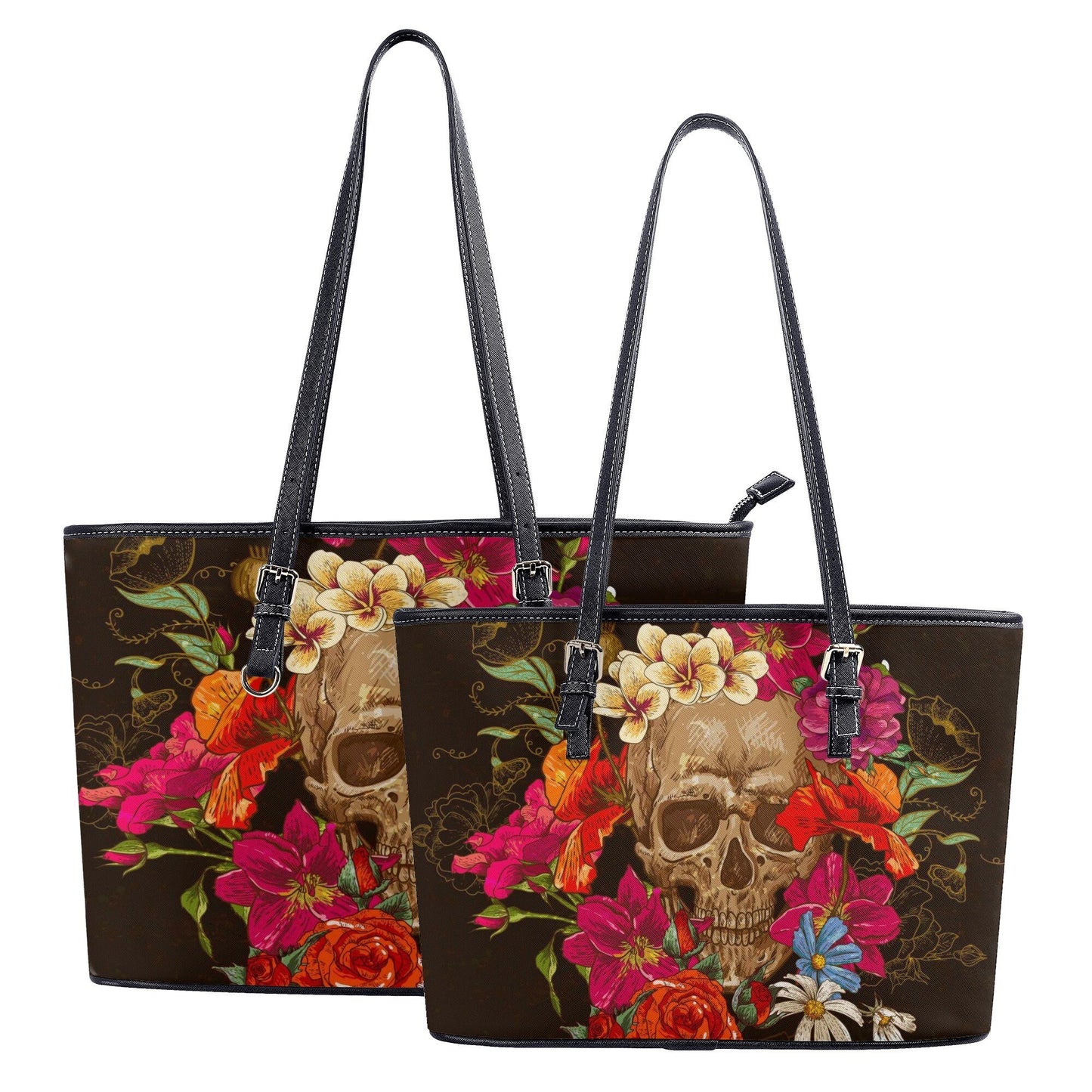 Halloween long wallet, floral skull crossbody bag gothic skull wallet, flaming skull purse, floral skull purse, gothic skull long wallet bag