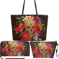 Halloween long wallet, floral skull crossbody bag gothic skull wallet, flaming skull purse, floral skull purse, gothic skull long wallet bag