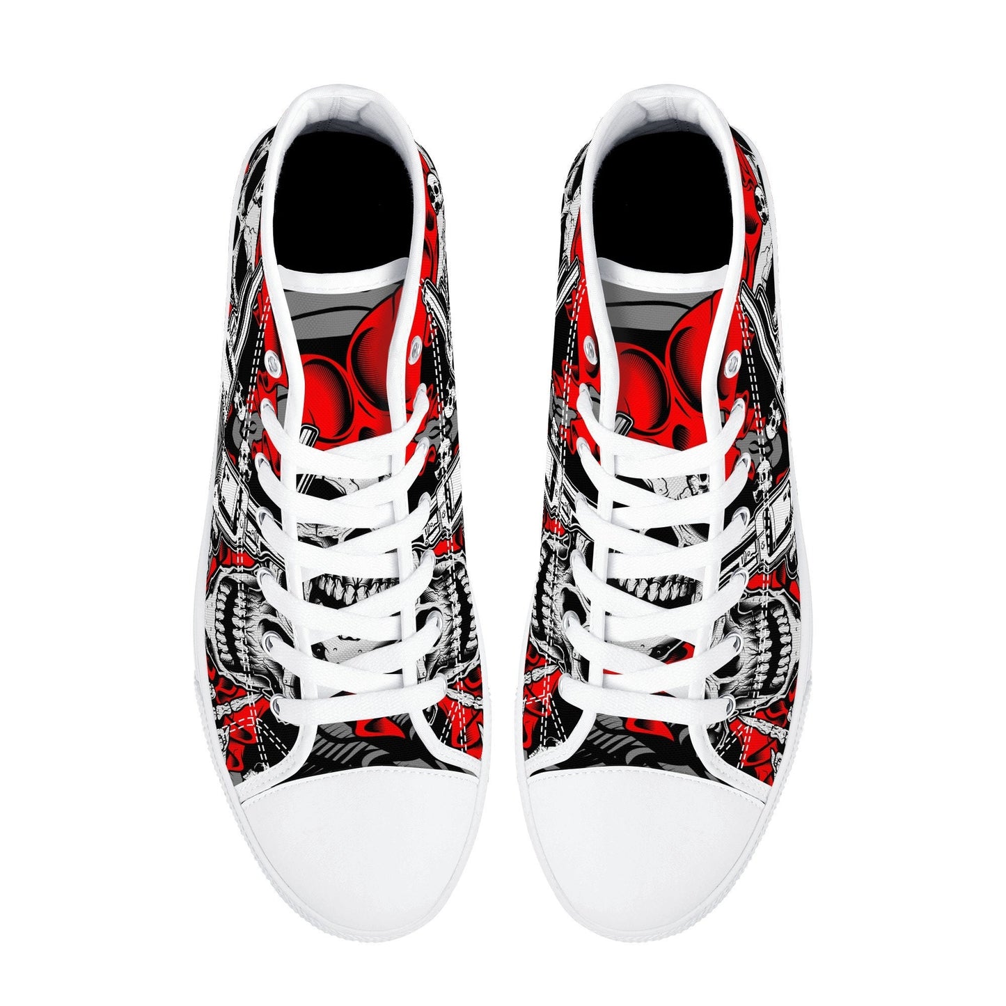 Grim reaper men shoes, horror women sneakers, evil canvas sneakers, motorcycle skull men sneakers, goth causual shoes, biker skull high top