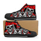 Grim reaper men shoes, horror women sneakers, evil canvas sneakers, motorcycle skull men sneakers, goth causual shoes, biker skull high top