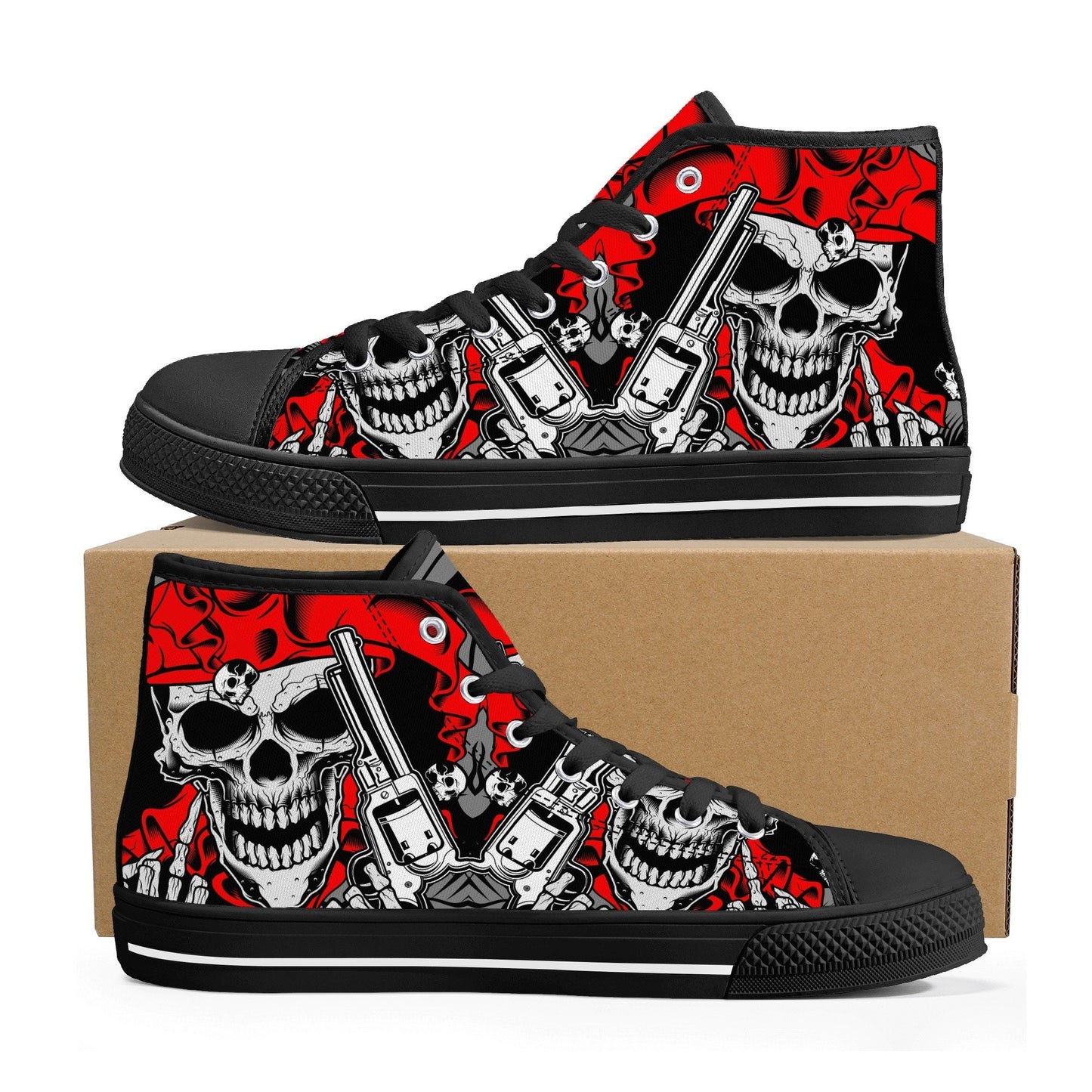 Grim reaper men shoes, horror women sneakers, evil canvas sneakers, motorcycle skull men sneakers, goth causual shoes, biker skull high top