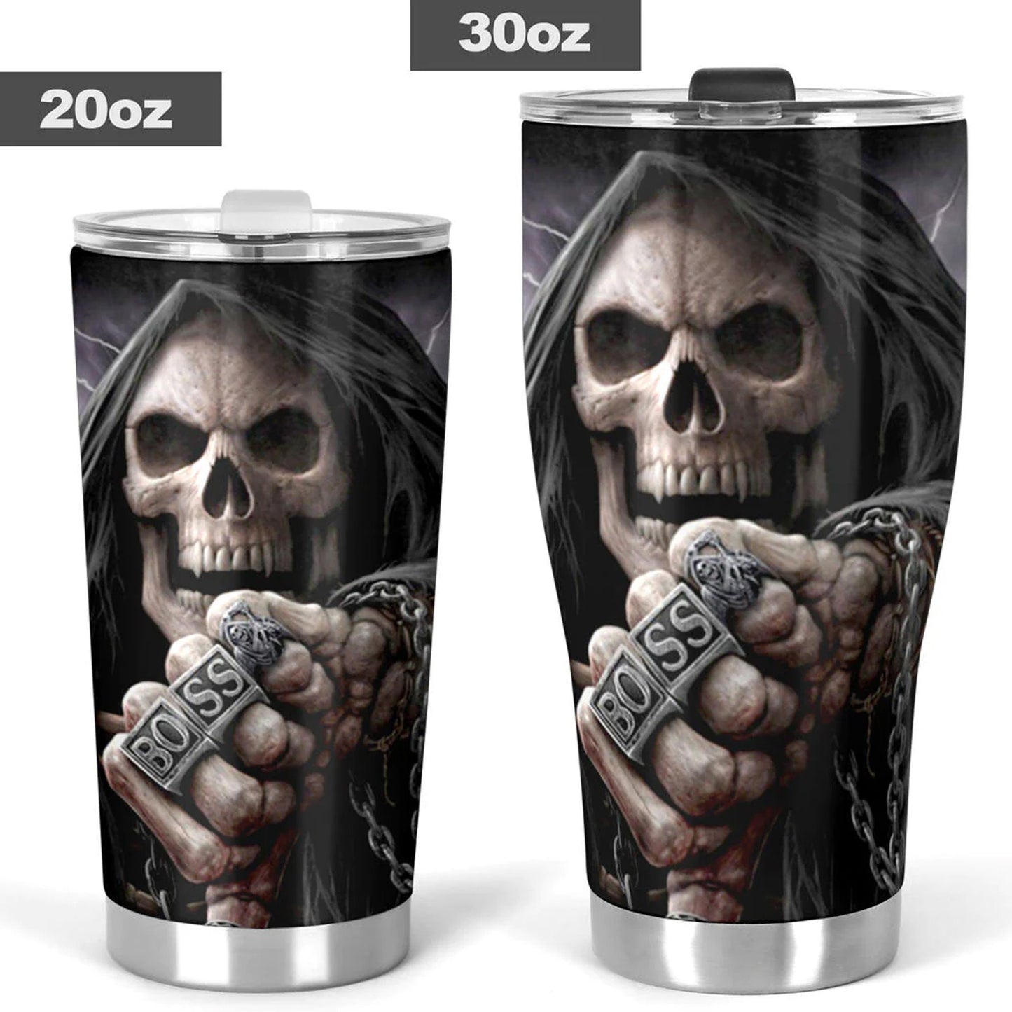 Grim reaper beer mug, flaming skull tumblr, skull in fire jumbo Mug, floral skull tumbler cup mug, goth tumbler cup mug, punisher skull mug