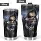 Biker skull jumbo Mug, motorcycle skull cup, flame skull freezer Mug, biker skull tumbler, flame skull tumbler cup mug, skeleton tumbler cup