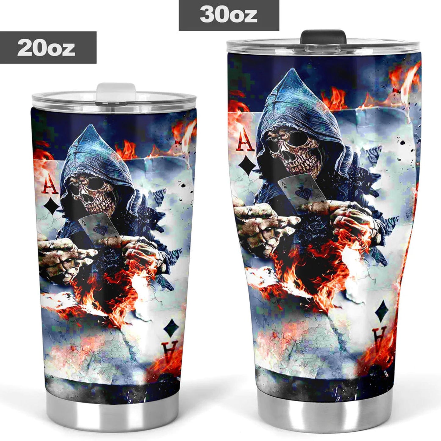 Grim reaper travel mug, flame skull mug, floral skull tumbler cup mug, christmas skull freezer Mug, halloween freezer Mug horror tumbler cup