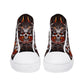 Flaming skull canvas sneakers, flame gothic skull shoes gift, Fire skull women shoes, rose skull canvas shoes, goth canvas shoes sneakers