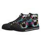 Gothic skull hight top sneakers, horror men sneakers, punisher skull high-top shoes, evil men shoes, flaming skull hight top sneakers shoes