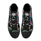 Gothic skull hight top sneakers, horror men sneakers, punisher skull high-top shoes, evil men shoes, flaming skull hight top sneakers shoes